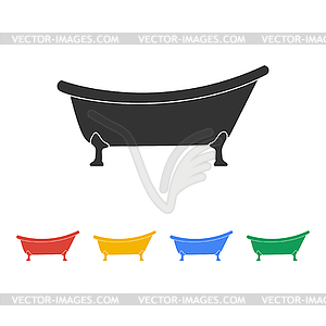 Bathtub Icon. Flat design style - vector image