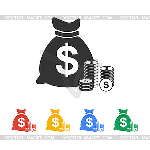 Money icon. Flat design style - vector image