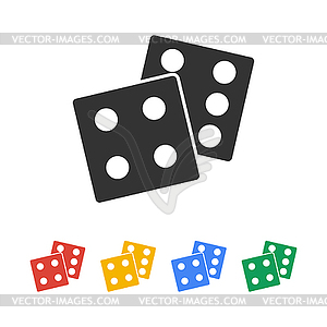 Dice icon. Flat design style - vector clip art