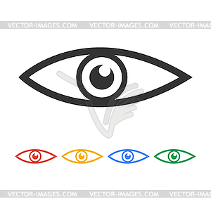 Eye icon. Flat design style - royalty-free vector clipart