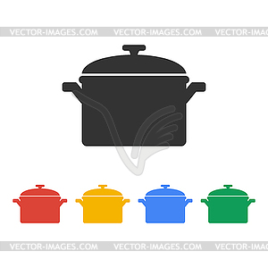 Saucepan icon.  - vector clip art