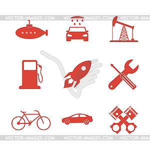 Transportation icons. Flat design style - vector image