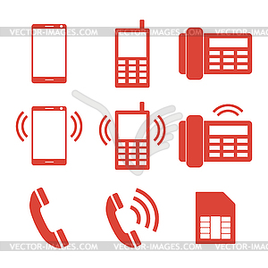 Phone Icon set - vector image