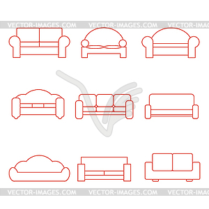 Sofa Icons - vector clipart