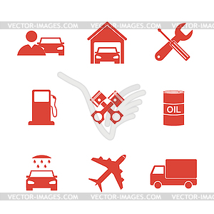 Transportation icons. Flat design style - vector clip art