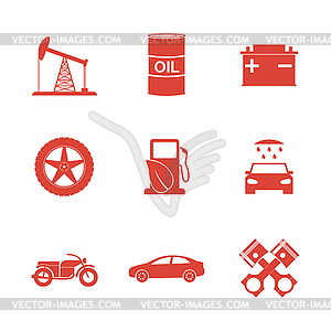 Transportation icons. Flat design style - vector clipart