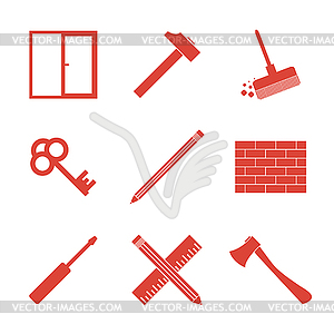 Working tools icon set - vector image