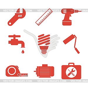 Working tools icon set - vector EPS clipart