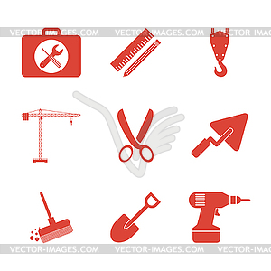 Working tools icon set - vector clipart