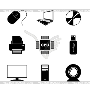 Technology Icons Set - vector EPS clipart