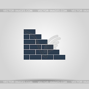 Bricks icon. Flat - vector image