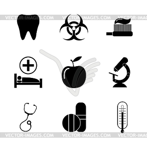 Medical icons set. Flat - vector image