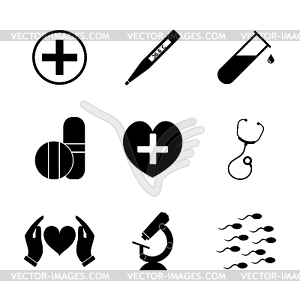 Medical icons set. Flat - vector clipart