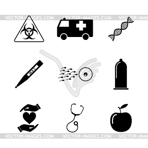 Medical icons set. Flat - vector image