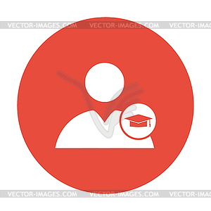 User icon Graduation cap - stock vector clipart