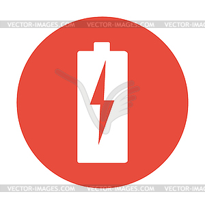 Flat Battery Sign Charging Energy - vector clipart