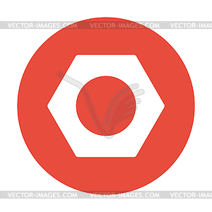 Гайка с плоским значок - изображение в векторе / векторный клипарт