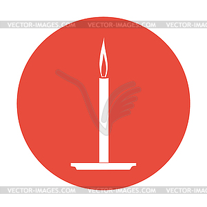 Candle icon. Flat design style - vector image