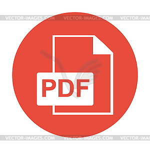 PDF icon. Flat design style - vector clip art