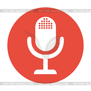 Microphone web icon, flat design - vector image