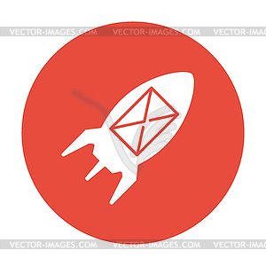 Rocket with an icon - vector clip art