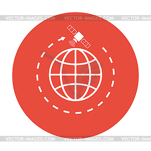 Символ мира и спутники - векторное изображение