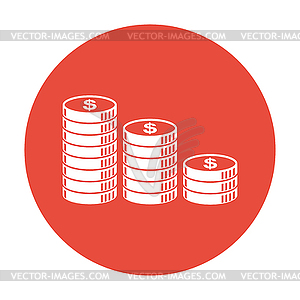 Stack of coins icon - vector clipart