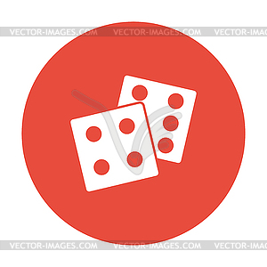 Dice icon. Flat design style - vector clipart