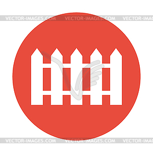 Fence icon. Flat design style - vector clipart