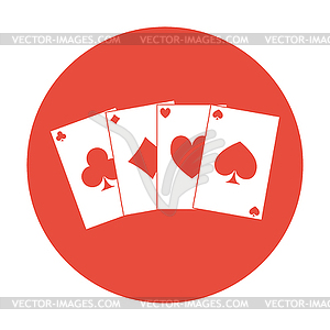 Playing cards icon - vector clip art