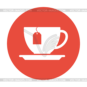 Cup with tea bag icon - vector clipart