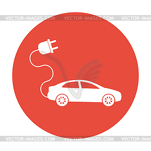 Electric car icon. Flat design style - vector image