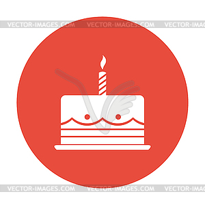 Birthday cake web icon - vector clipart