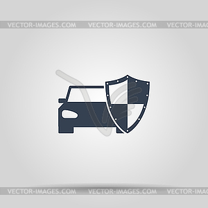 Car shield icon. Flat - vector image