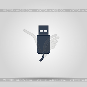 Значок USB. Квартира - стоковый клипарт