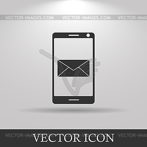 Smartphone email or sms icon. Mobile mail sign - vector clipart