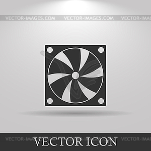 Computer cooling fan icon - royalty-free vector clipart