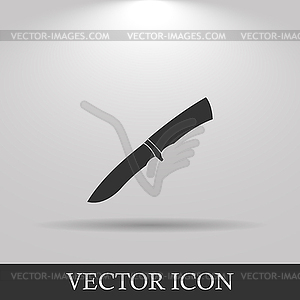 Knife icon. Flat - white & black vector clipart