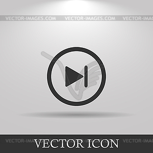 Glossy multimedia icon next track - vector clipart