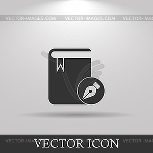 Book icon. Flat design style - vector image