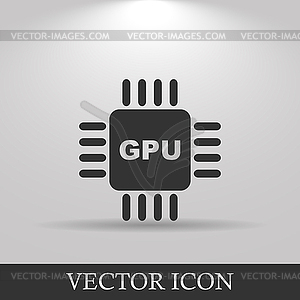 Circuit board icon. Technology scheme square symbol - vector clipart