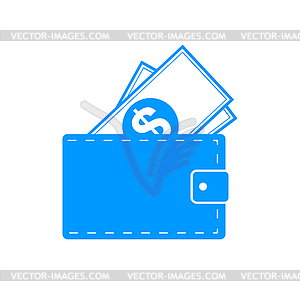 Wallet with dollars icon - vector clipart