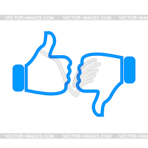 Thumb up icon, flat design - vector clip art