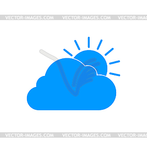 Sun cloud icon - vector clipart