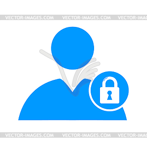 User icon, lock icon - color vector clipart