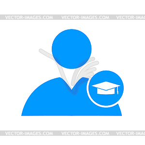 User icon Graduation cap - royalty-free vector clipart