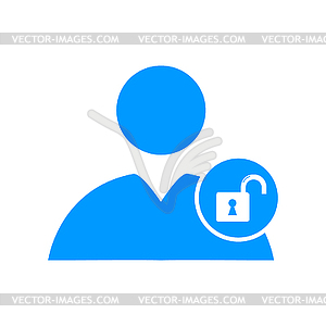 User icon, lock icon - vector image