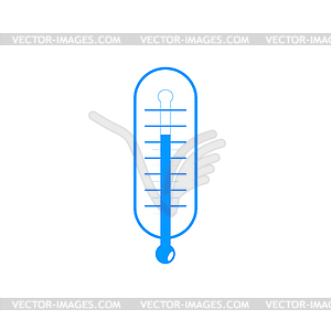 Flat style with long shadows, thermometer icon  - color vector clipart