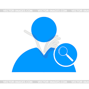 Magnifier - User icon - vector clip art
