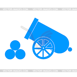 Retro cannon. Flat design style - vector clip art